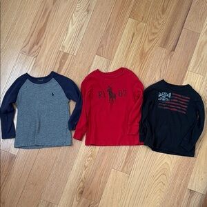Kids' Red, Gray, and Black Long Sleeve Shirts - Polo by Ralph Lauren